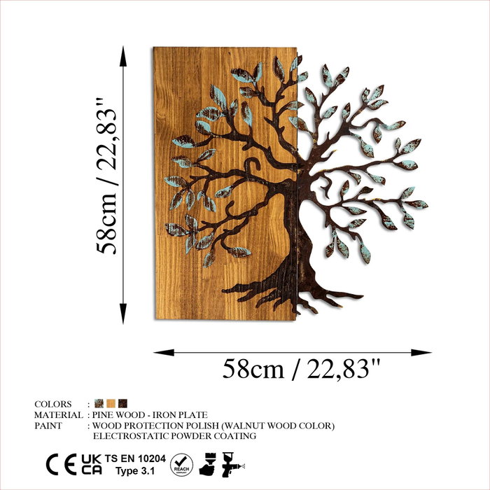 Wallity Agac 5 Escultura de Pared de Madera en Nogal y Marrón Wallity Agac 5 Escultura de Pared de Madera en Nogal y Marrón